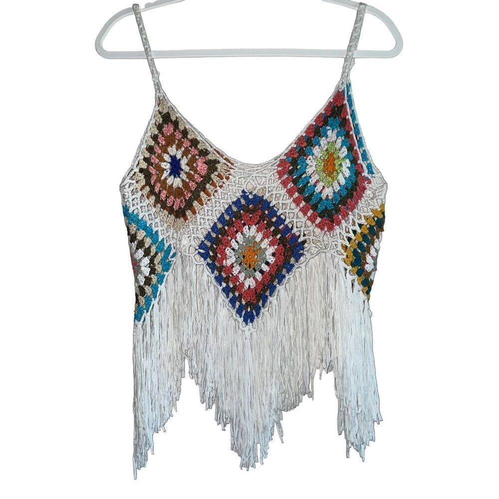Boho “Adelina” Patchwork Hand Knit Crochet Tank - Picture 11 of 11